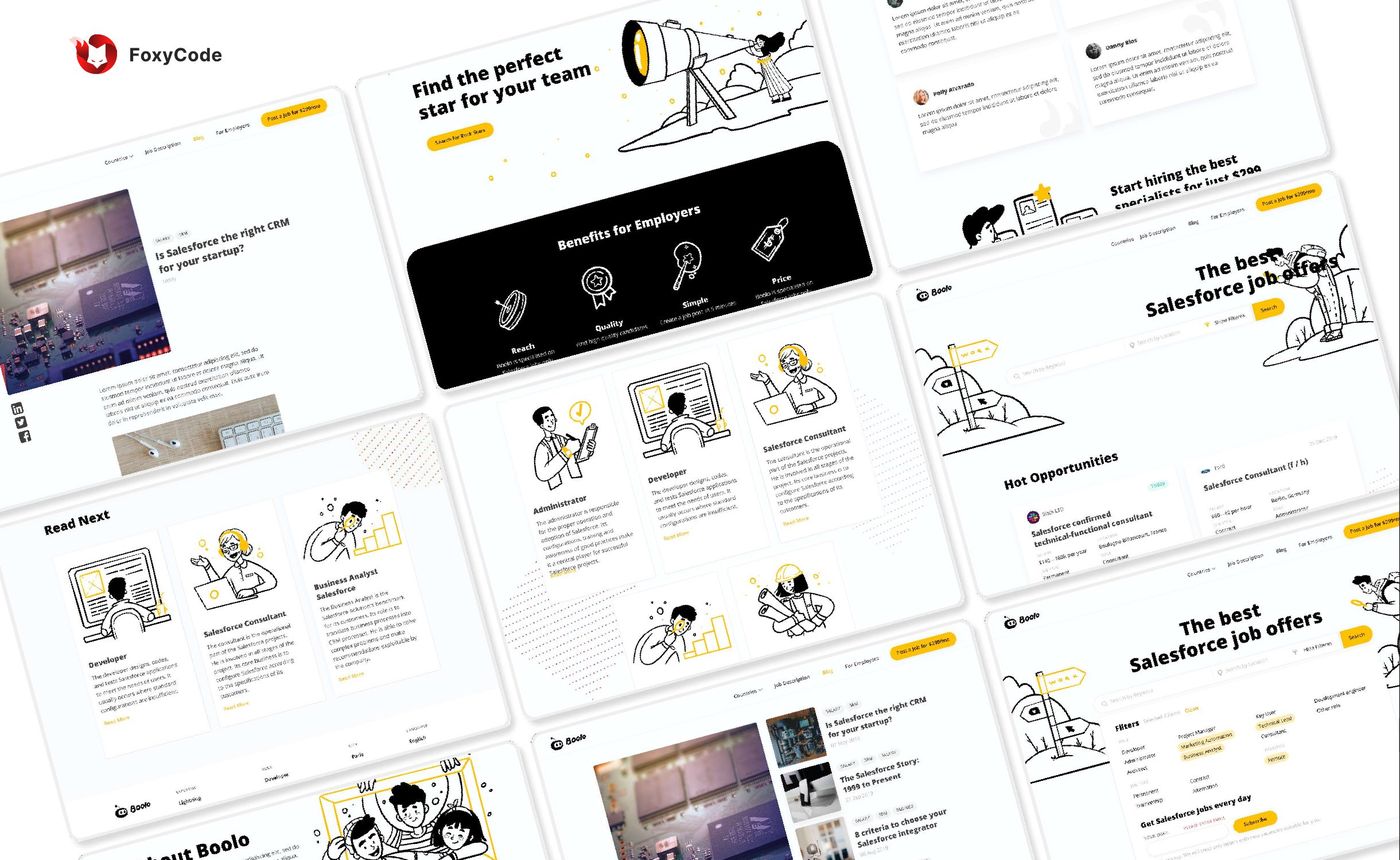 Boolo — Salesforce job platform screens
